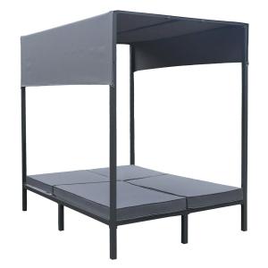Outdoor canopy bed anthracite aluminum grey cushions